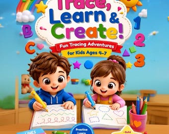 Trace, Learn & Create! – Fun Tracing Workbook for Kids Ages 4–7 (Printable PDF)