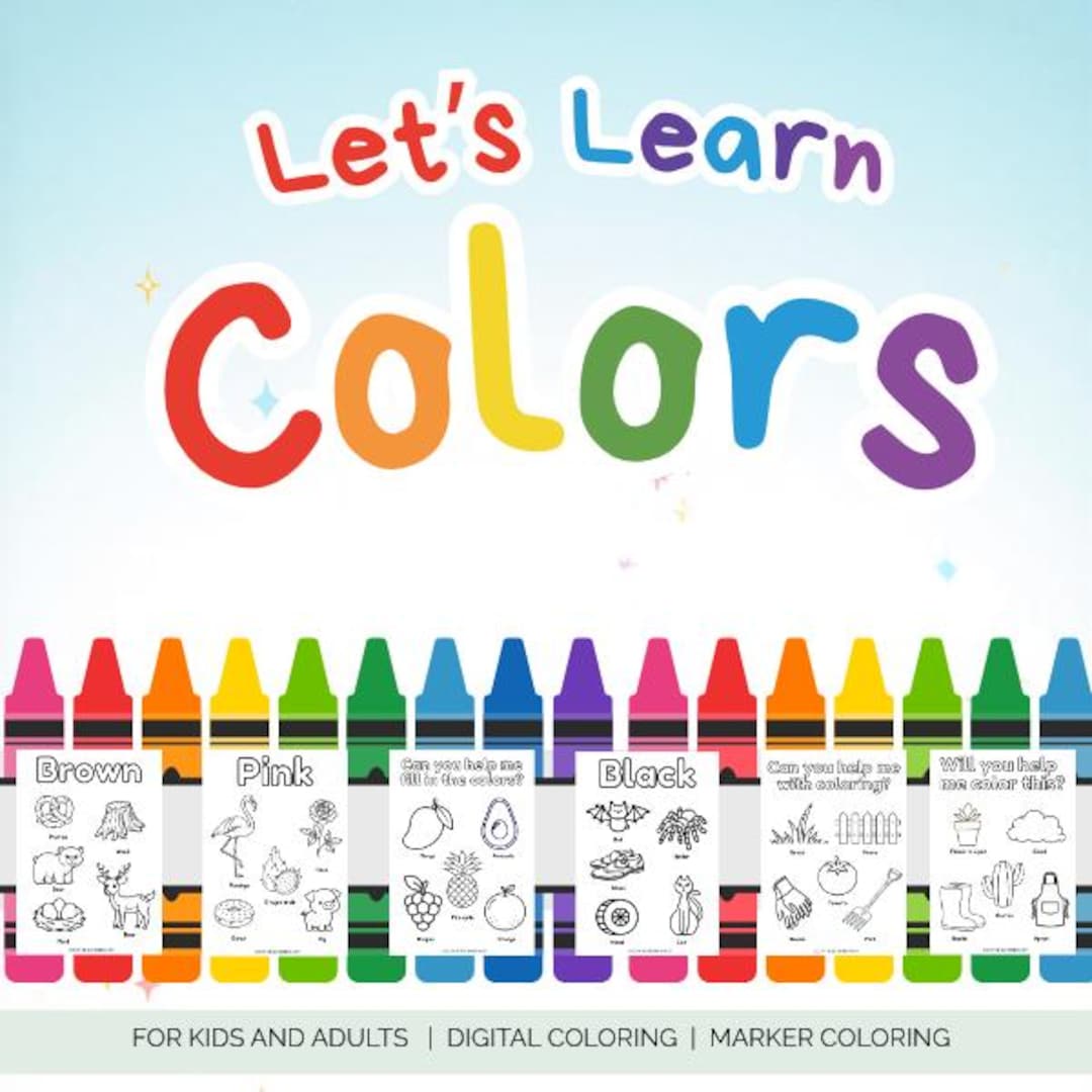 Let's Learn Colors - Coloring Book for Kids - Etsy