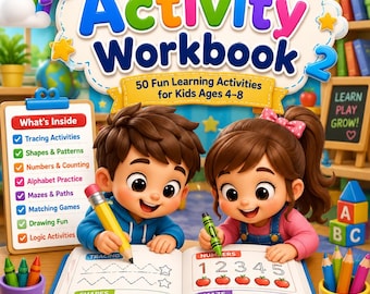 Mi primer cuaderno de actividades: 50 divertidas actividades de aprendizaje para niños de 4 a 8 años.