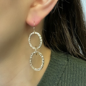 Hammered Hoop Earrings, gold boho hoops, classic earrings, gift for her, unique earrings, matte gold earrings, circle earrings loop earrings