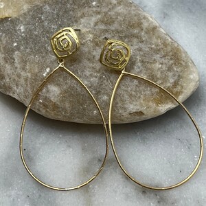 Hammered Hoop Earrings, gold earrings, gift for her, large hoop post earrings, Nickel and tarnish free earrings, handmade hoop earrings