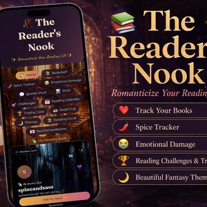 Aplicativo The Reader's Nook | Alternativa ao Goodreads | Aplicativo de acompanhamento de leitura | Importação de livros do Kindle e Goodreads | Diário de leitura | Rastreador de lista de leitura