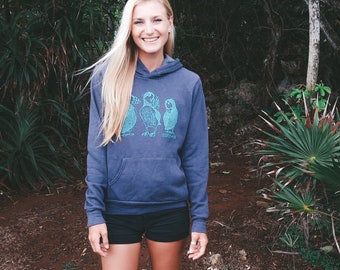 Puffin Family (Navy)- Fleece Pullover