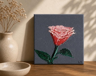 Original Oil Painting 15x15 cm| Emerging Bloom