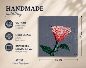 Original Oil Painting 15x15 cm| Emerging Bloom