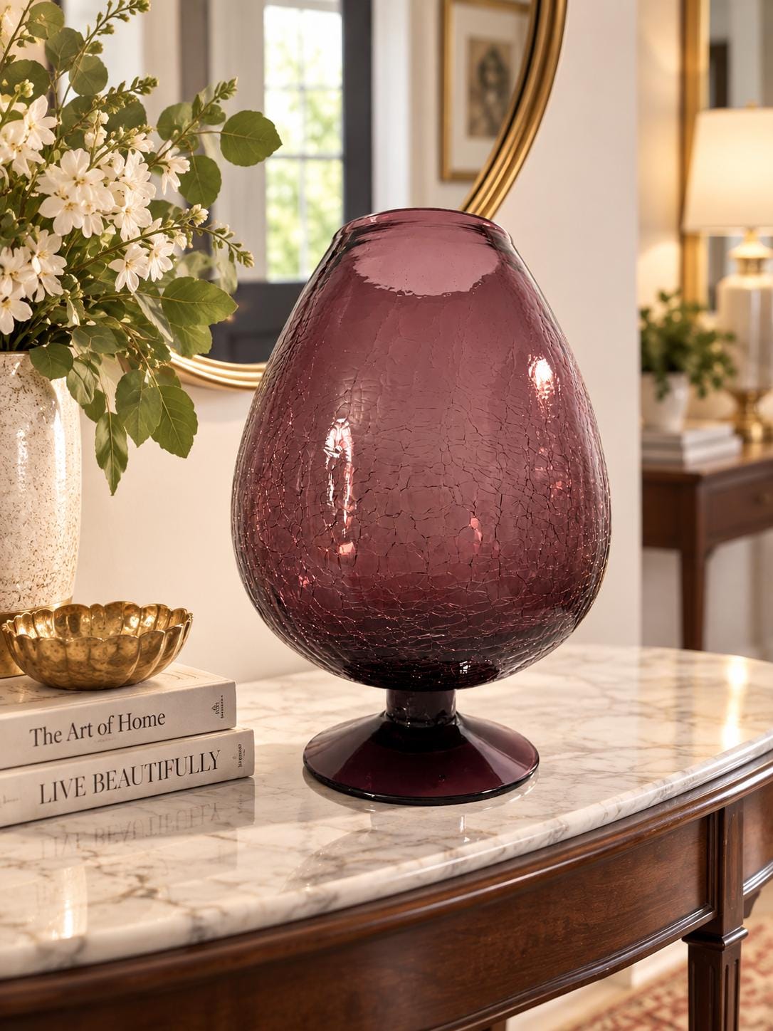 Amethyst Art Glass Vase - Etsy