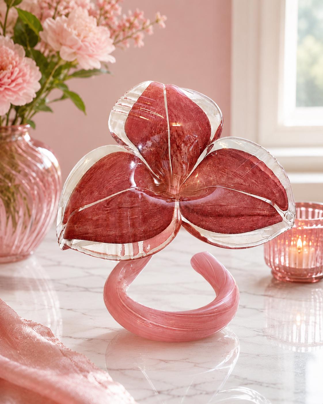 Murano Glass Flower Pink - Etsy