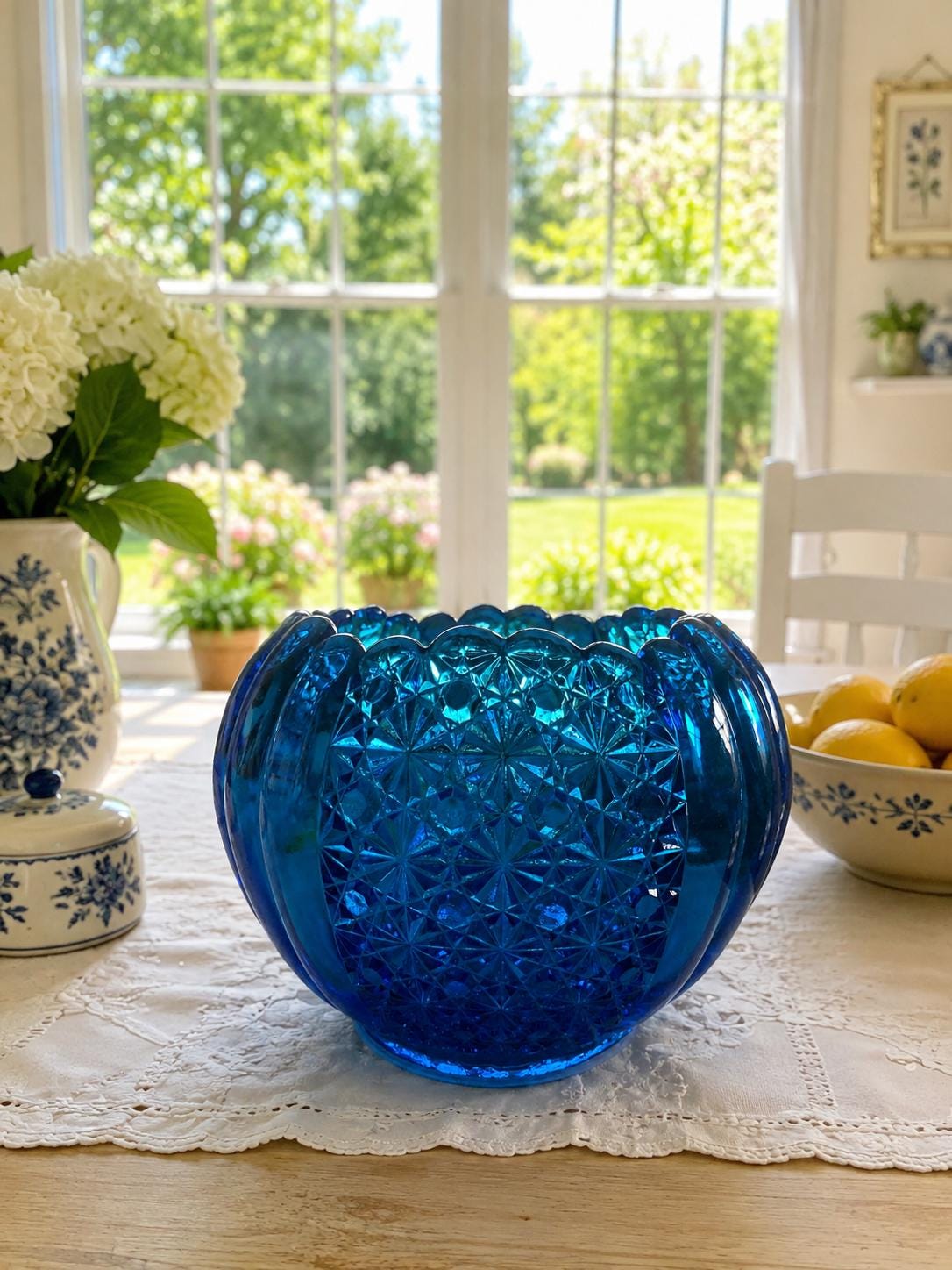 Fenton Daisy and Button Bowl - Etsy