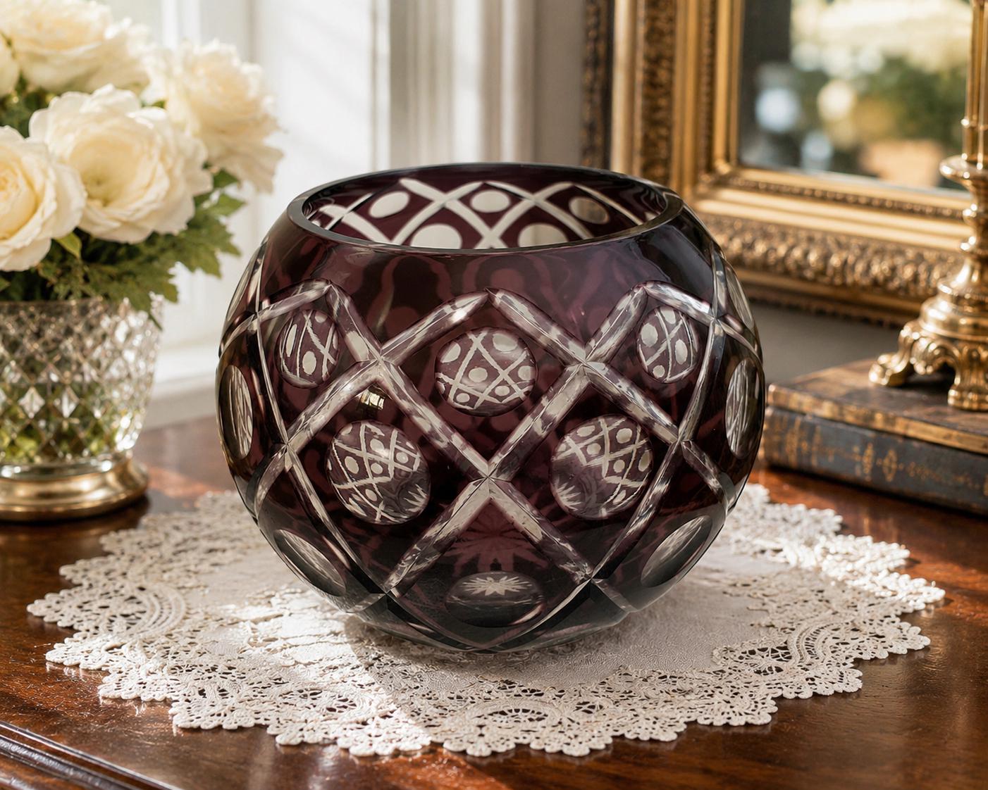 Crystal Rose Bowl - Etsy