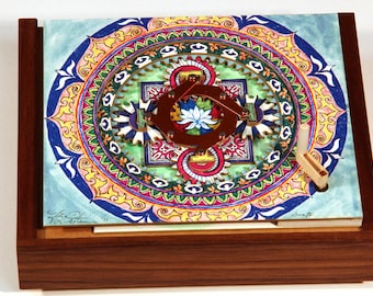 Mandala MechaniCard - hand cranked automata, hypnotic amazing mechanism meditation