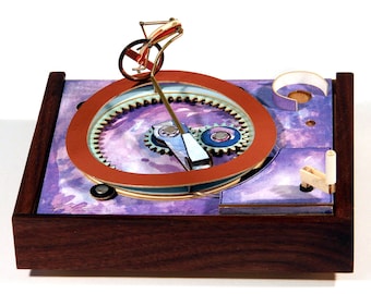 The Yike-a-cycle - Hand-cranked Desktop Automata, Brass, Wood, Paper, Perfect Cyclist Gift