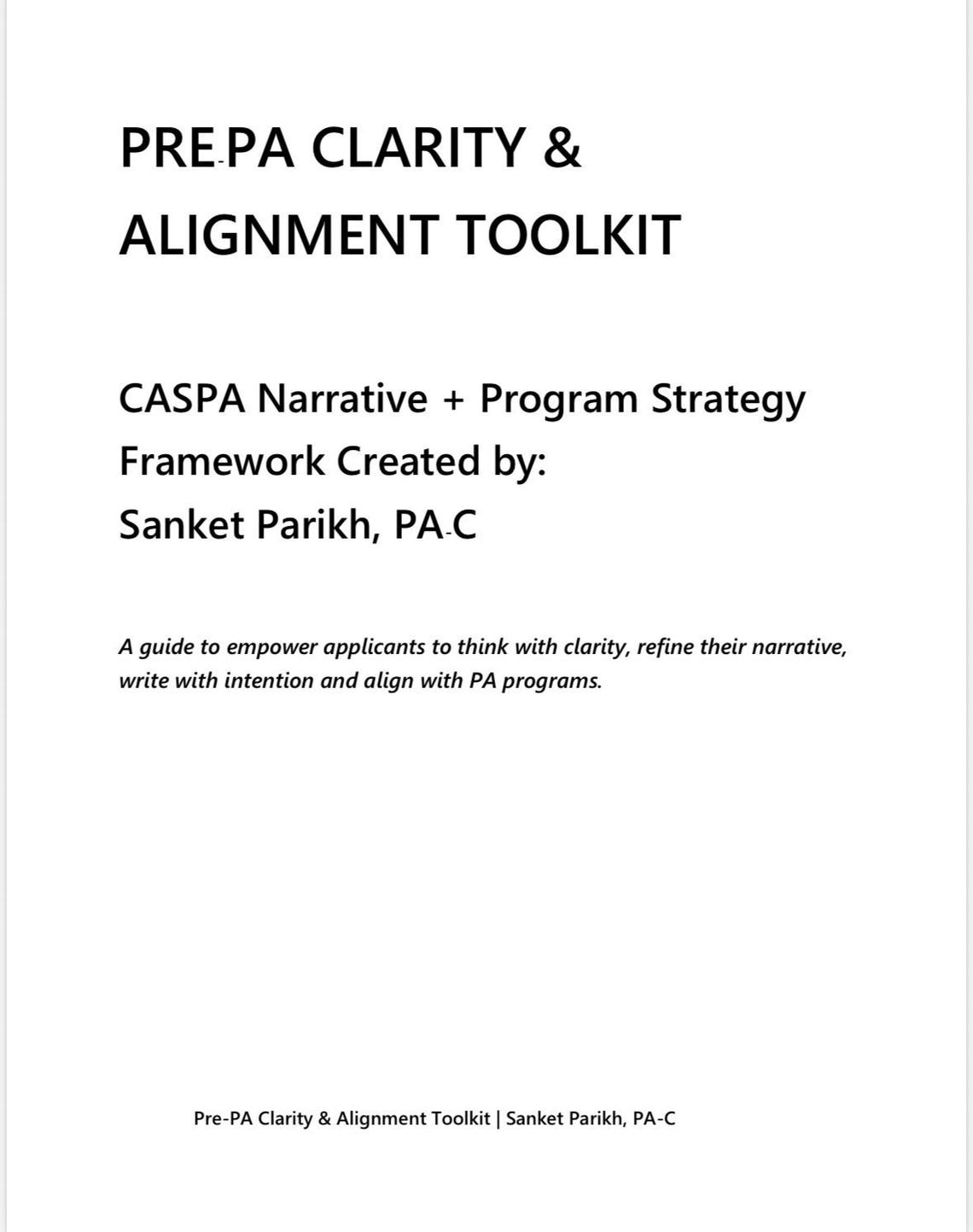 Pre‑pa Clarity and Alignment Toolkit (2026–27) | CASPA Narrative ...