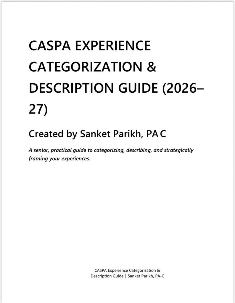 CASPA Experience Categorization & Description Guide (2026–27) | Pre‑pa ...