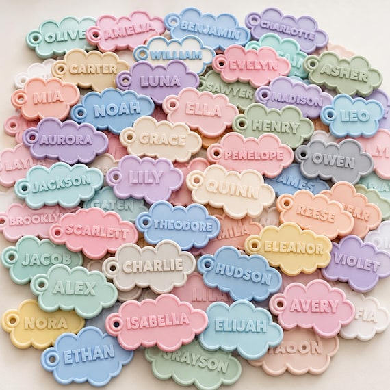 100 Cloud Name Tag STL Files for 3D Printing - Commercial Use License - Custom Keychain Bundle - Print-Ready STL - Bambu Lab Prusa Files