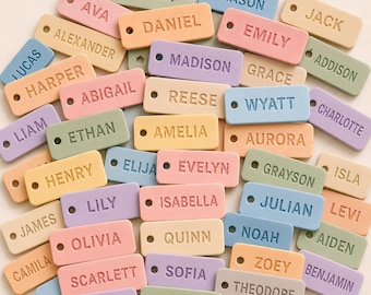 Durable Kids Name Tag STL - 100 Personalized Backpack Tags - School Bag Labels - Carved Name Keychain STL - No-Snag 3D Print Files