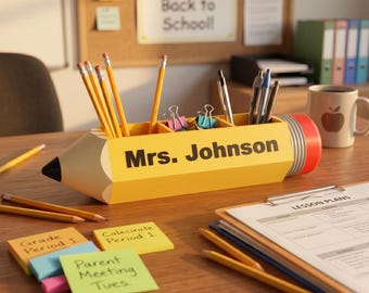STL-Datei für Schreibtisch-Organizer für Homeschooling, 3D-Druck für Aufbewahrung im Spielzimmer, Riesen-Stiftehalter, Individuelle Dekoration für den Lernbereich von Kindern, Digitaler Download