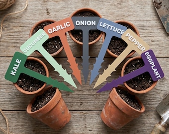 16er-Pack Gemüsegarten Marker STL Bundle, einfacher 3D-Druck, keine unterstützten Pflanzeneinsätze, Farbwechsel-Hochbeet-Tags, digitaler Datei-Download