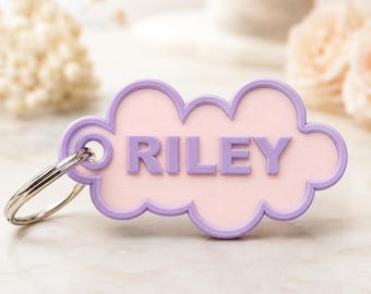 Kawaii Wolke Namensschild STL Bundle - Ästhetische Schlüsselbund 3D Druck Dateien - 100 Beliebte Namen - Niedlicher Taschenanhänger STL - Personalisiertes Digital Pack