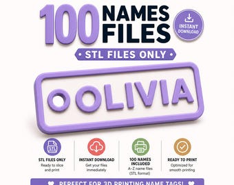 Name Tag Keychain STL Mega Pack - 100 Files for 3D Printing - Custom Name Plate STL - Personalized 3D Print Bundle - Commercial STL