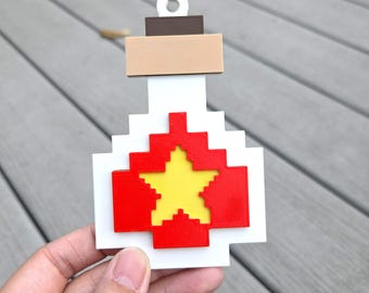 RPG Heiltrank 3D Druckdateien | Voxel Block Gamer Alphabet Schlüsselanhänger STL | Geeky Pixel Art Zipper Pull Digitaler Download