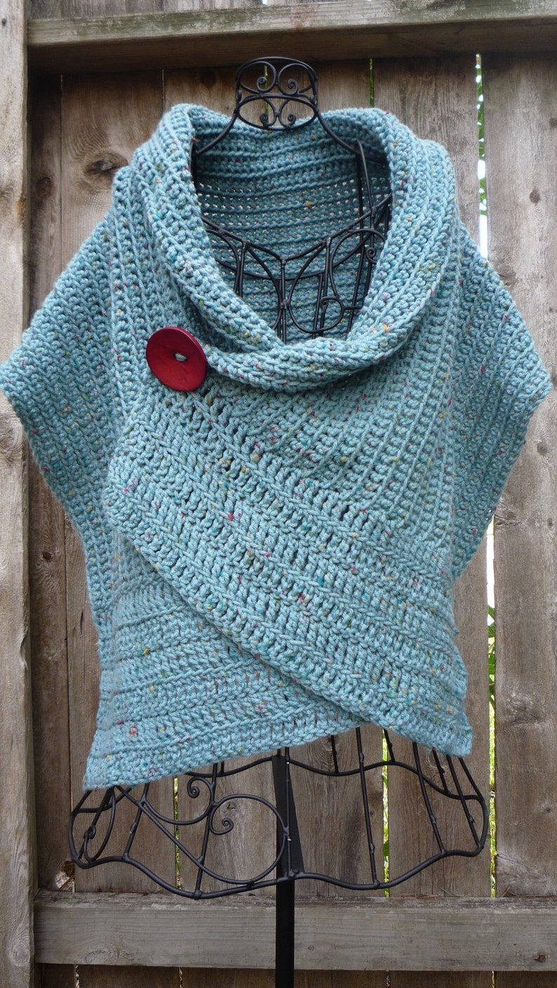 Pattern for buttoned crocheted wrap image 2