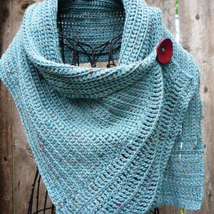 Pattern for buttoned crocheted wrap image 1