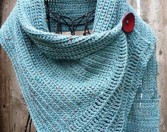 Pattern for buttoned crocheted wrap