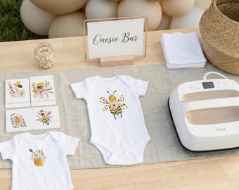 Locally Grown Baby Shower Activities and Keepsakes | Garden Party Onesie Bar Heat Transfers