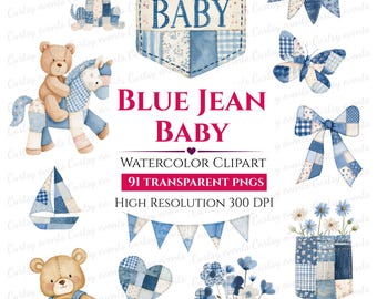 Babyclipart in blauwe jeans - 91 transparante PNG-afbeeldingen om digitaal te downloaden