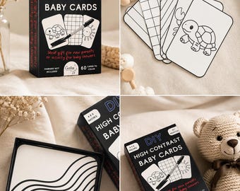 DIY High Contrast Baby Cards | 60 Sensory Cards for Newborn Visual Stimulation