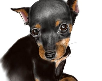 4 Miniature Pinscher Blank Note Cards