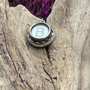 Vintage Glass Typewriter Key Pendant, B