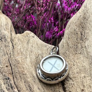 Vintage Glass Typewriter Key Pendant, X