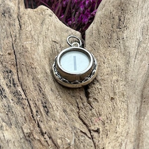 Vintage Glass Typewriter Key Pendant, I