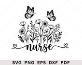 Floral Nurse SVG, PNG, Nurse SVG, Nurse Flower Design, Male Nurse, healthcare worker, Nursing Student Png, nurse shirt design, medical svg