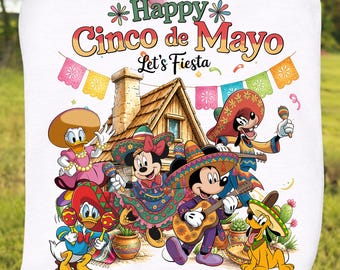 Cinco De Mayo Fiesta PNG, Mouse and Friends Party Sublimation, Mexican Celebration PNG, Magic Holiday PNG, Instant Download.