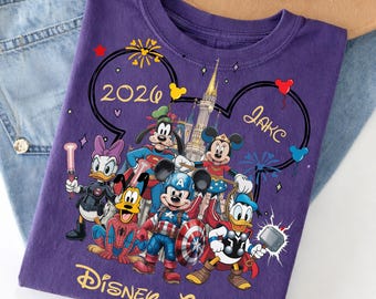 Custom Name Family Superhero PNG, Mouse and Friends Squad PNG, Superhero Squad Sublimation, Vacation 2026 PNG (Digital Download).