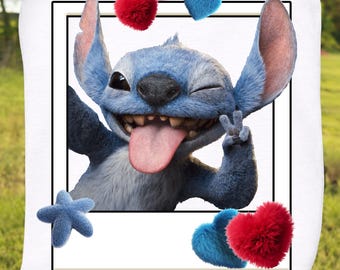 Blue Space Alien PNG, Cute Creature Photo Frame PNG, Fluffy Hearts Sublimation File, Island Vacation Clipart, Digital Download.