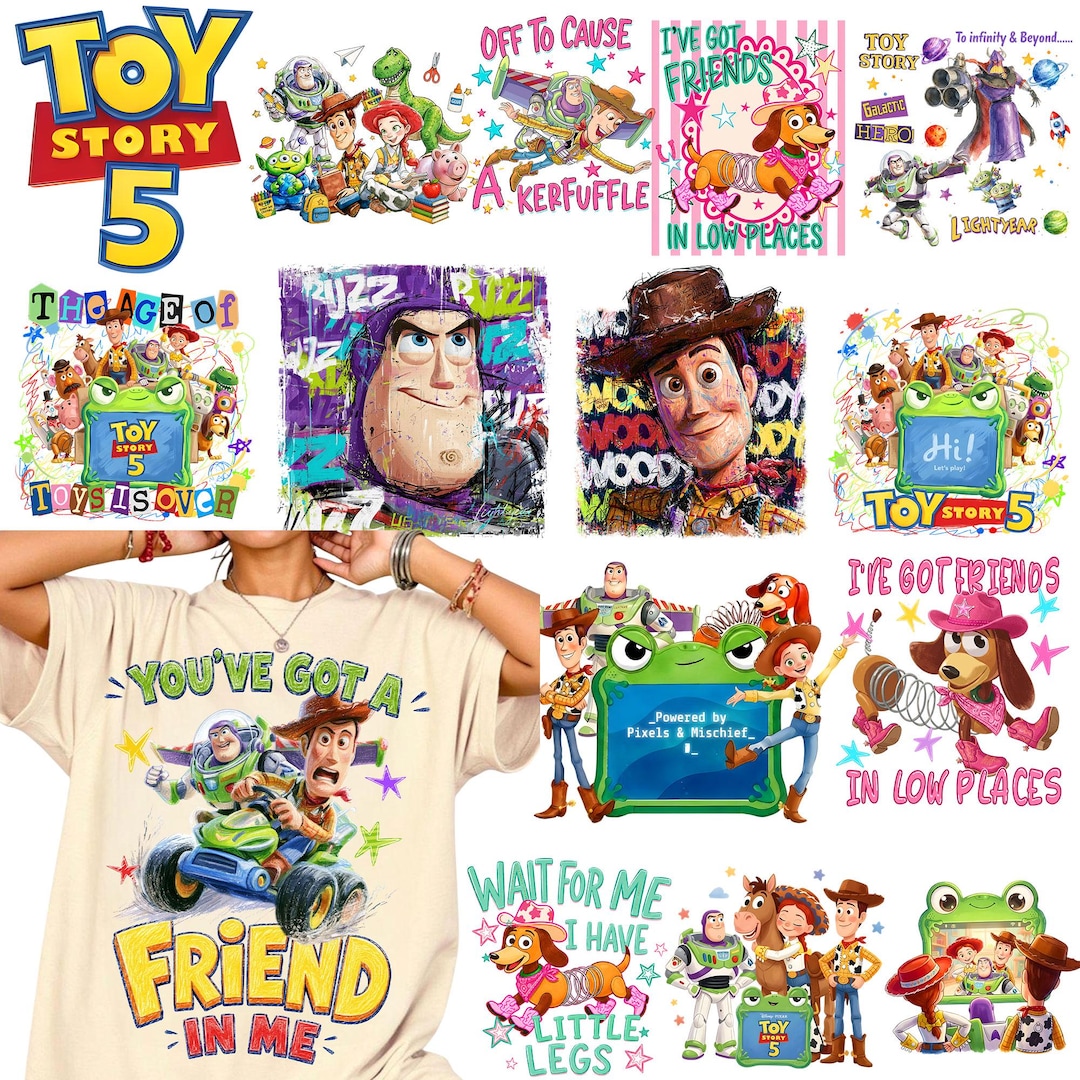 Cartoon Toy And Friends 5 PNG Bundle: You've Got A Friend In Me Png, Friendship Png, Cowbo