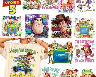 Zestaw Cartoon Toy And Friends 5 PNG: You've Got A Friend In Me Png, Friendship Png, Cowboy Space, Family Holiday Design