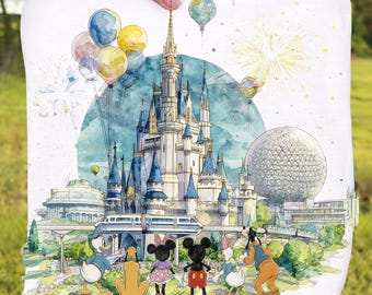 Magic Castle PNG, Theme Park Vacation Sublimation Design, Cute Mouse and Friends PNG, Family Trip 2026, Instant Download.