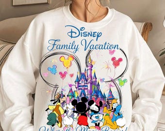 Retro Cartoon Mouse and Friends PNG, Family Vacation Theme Park PNG, Magic Castle Sublimation File, Vacation Trip 2026, Digital Download.