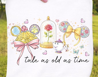 Tale As Old As Time png, Enchanted Rose PNG , Fairytale Princess Sublimation Design, Instant Download Clipart.