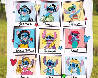 Blue Alien Princess PNG, Cute Cartoon Character Sublimation File, Retro Storybook PNG, Family Vacation 2026, Digital Download.