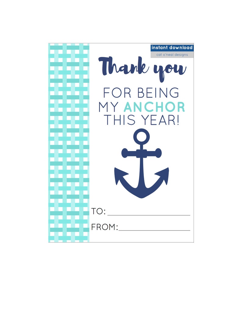 Becoming My Anchor Printable Trainer Appreciation Card - Trainer Anchor Keychain Printable - Close of the Yr Printable Card for Trainer Anchor photo relating to Printable Teacher Appreciation Card identified as Getting My Anchor Printable Trainer Appreciation Card - Trainer Anchor Keychain Printable - Close of the Yr Printable Card for Instructor Anchor