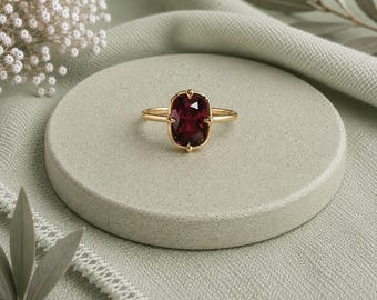 2 Ct Pigeon Blood Ruby Engagement Ring, Cushion Cut Ruby Ring 14k Gold, Nature Inspired Vine Branch Ring, Unique Floral Promise Ring for Her
