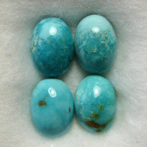 Number 8 Mine Natural Turquoise Cabochons from Nevada, 3.20 cttw.