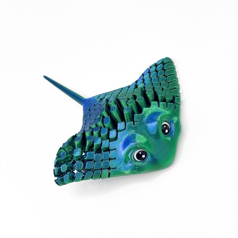 Ray Fidget 3D Printed Articulated Stingray Fidget Toy - Flexible Cute Manta Ray ...