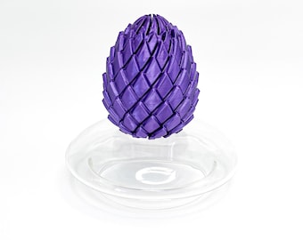 Articulated Dragon Egg Toy - 3D Printed Flexible Dragon Scale Wing - Mythical Serpentine Fidget - Silk Gradient Fantasy Desk Pet Gift