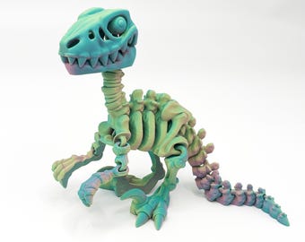 Articulated 3D Printed T-Rex Skeleton Fidget Toy, Sensory Desk Pet Toy, Eco-Friendly Stress Relief Dinosaur Collectible Gift for Kid